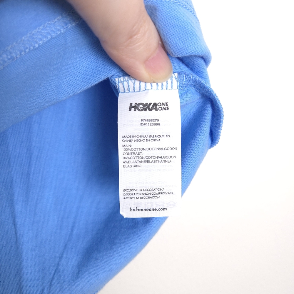 HOKA ONE ONE Blue Cropped Running Workout Gym Tee L - Picture 11 of 11